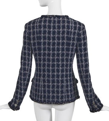 Lot 19 - A Chanel by Karl Lagerfeld blue tweed jacket, 'Paris-Dallas' collection, Métiers d'Art, Pre-Fall 2014