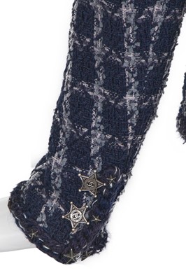 Lot 19 - A Chanel by Karl Lagerfeld blue tweed jacket, 'Paris-Dallas' collection, Métiers d'Art, Pre-Fall 2014