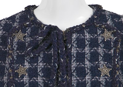 Lot 19 - A Chanel by Karl Lagerfeld blue tweed jacket, 'Paris-Dallas' collection, Métiers d'Art, Pre-Fall 2014