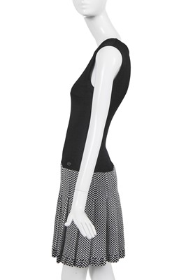 Lot 12 - A Chanel by Karl Lagerfeld black and white cotton-blend jersey dress, circa 2017