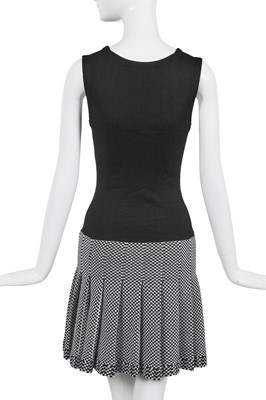 Lot 12 - A Chanel by Karl Lagerfeld black and white cotton-blend jersey dress, circa 2017