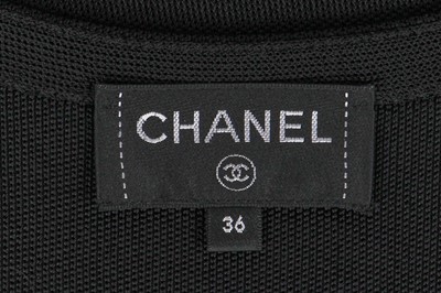 Lot 12 - A Chanel by Karl Lagerfeld black and white cotton-blend jersey dress, circa 2017