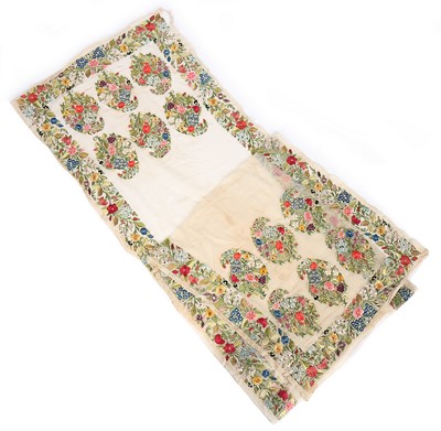 Lot 447 - An embroidered stole, Delhi, Indian, circa...