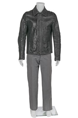 Lot 65 - A Carol Christian Poell men's leather jacket and mohair-cotton blend trouser ensemble, 'Dispossessed' collection, Spring-Summer 2005