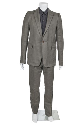 Lot 56 - A Carol Christian Poell men's grey brushed ramie suit, 'B-Sides' collection, Autumn-Winter 2006-07