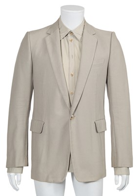 Lot 66 - A Carol Christian Poell men's beige cotton blazer and shirt, 'Dispossessed' collection, Spring-Summer 2005