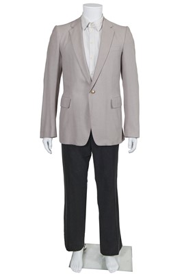 Lot 68 - A Carol Christian Poell men's black and grey textured silk suit, 'Dispossessed' collection, Spring-Summer 2005