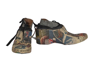 Lot 86 - A rare pair of Layer-0 for Avantindietro_Field men's buried lambskin 'W2' boots, Spring-Summer 2011