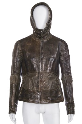 Lot 38 - A Carol Christian Poell men's garment-dyed brown leather 'Object Tempered' jacket, 'Disjointed' collection, Autumn-Winter 2007-08