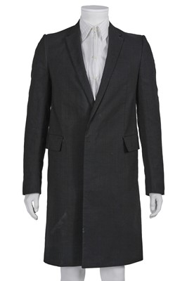 Lot 31 - A Carol Christian Poell black coat and white 'hair' striped shirt, 'Self-Same' collection, 2009