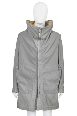 Lot 23 - A Carol Christian Poell men's garment-dyed grey cotton 'prosthetic' coat, 2010