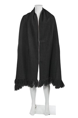 Lot 26 - A Carol Christian Poell men's dark grey wool 'Self-edge' metre scarf, 'Dead End' collection, 2010