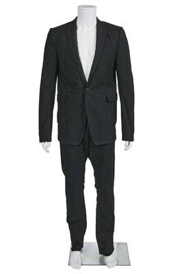 Lot 24 - A Carol Christian Poell men's black garment-dyed cotton suit, 'Dead End' collection, 2010