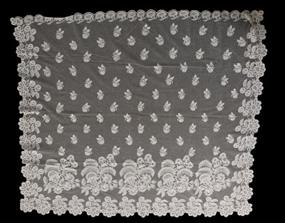 Lot 537 - A group of needle-run lace veils and stoles,...