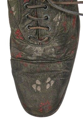 Lot 112 - A rare pair of Paul Harnden men's brocaded silk Derby shoes, 2000s