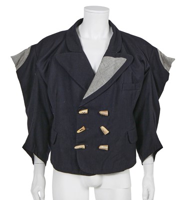 Lot 176 - A Westwood/McLaren ink blue wool jacket, 'Witches' collection, Autumn-Winter 1983-84