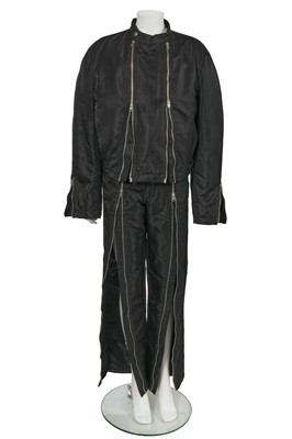Lot 149 - A Thierry Mugler black nylon suit, mid-late 1990s