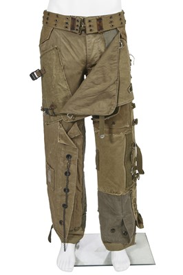 Lot 152 - A pair of Dolce & Gabbana men's green patchwork cotton trousers, Autumn-Winter 1993-94