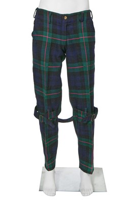 Lot 158 - A pair of Vivienne Westwood men's tartan wool bondage trousers, 'Anglomania' collection, Autumn-Winter 1993-94