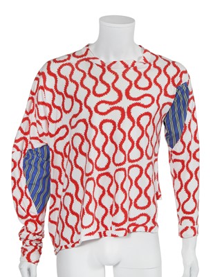 Lot 156 - A Vivienne Westwood squiggle print cotton jersey 'Pirate' shirt, circa 1990