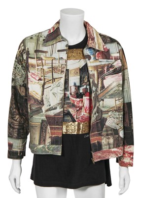 Lot 159 - A Vivienne Westwood printed cotton jacket and t-shirt, 'Salon' collection, Spring-Summer 1992