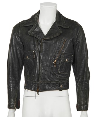 Lot 189 - A Harley Davidson men's black leather biker jacket, 1940s