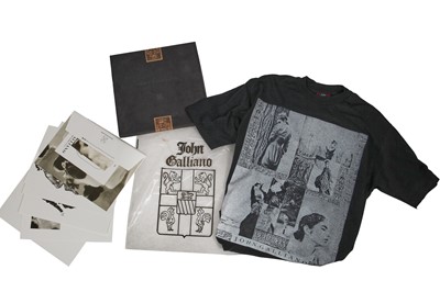 Lot 162 - A John Galliano printed t-shirt and ephemera, circa 1988