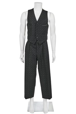 Lot 166 - A rare Stephen Linard men's black wool ensemble, 'Reluctant Emigres' degree show, 1981