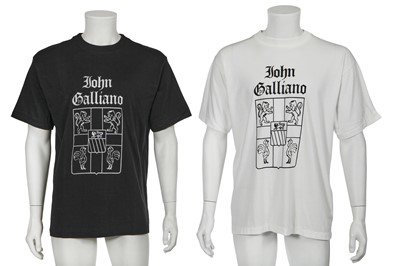 Lot 163 - Two John Galliano cotton jersey promotional t-shirts, circa 1989