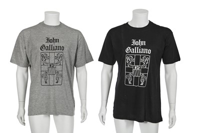 Lot 164 - Two John Galliano cotton jersey promotional t-shirts, circa 1989