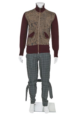 Lot 13 - A pair of Vivienne Westwood men's green and white tattersall checked wool trousers, 2000s