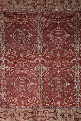 Lot 168 - A fine Mariano Fortuny stencilled velvet wall...