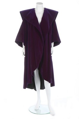 Lot 195 - A fine Balenciaga couture violet velvet tent...