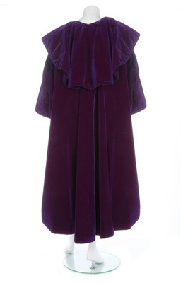 Lot 195 - A fine Balenciaga couture violet velvet tent...