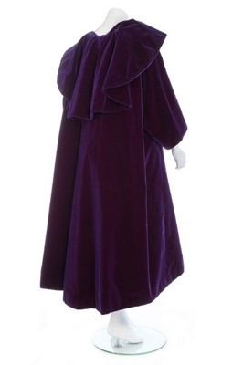 Lot 195 - A fine Balenciaga couture violet velvet tent...
