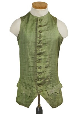 Lot 198 - A green silk waistcoat, circa 1770