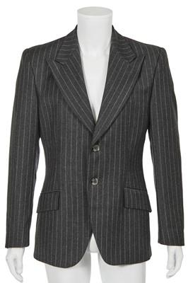 Lot 137 - An Alexander McQueen men's pinstriped grey wool blazer, 'Dante' collection, Autumn-Winter 1996-97