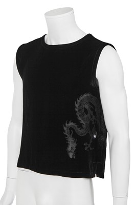 Lot 136 - An Alexander McQueen men's black devoré velvet top, 'La Poupee' collection, Spring-Summer 1997