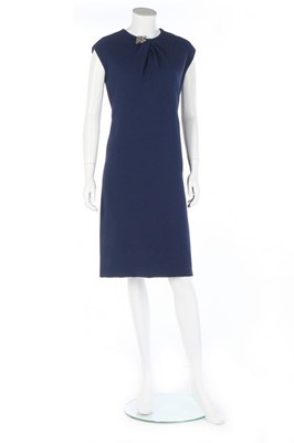 Lot 230 - A Balenciaga couture navy wool crêpe shift,...