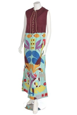 Lot 335 - A Michael O'Connell printed calico dress,...