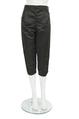 Lot 196 - A pair of black silk satin breeches, 1790-1800