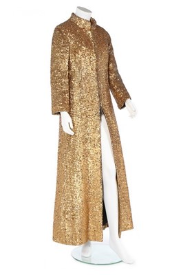 Lot 229 - A Pierre Balmain couture gold sequined coat or...