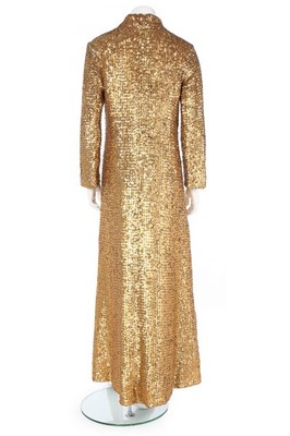 Lot 229 - A Pierre Balmain couture gold sequined coat or...