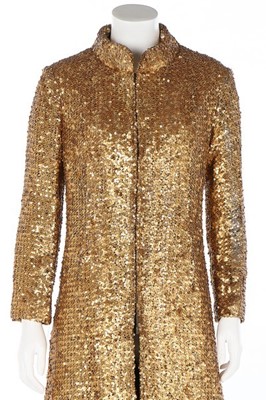 Lot 229 - A Pierre Balmain couture gold sequined coat or...