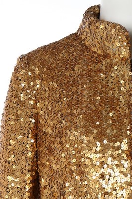 Lot 229 - A Pierre Balmain couture gold sequined coat or...