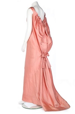 Lot 233 - A Balenciaga couture pink slubbed satin...