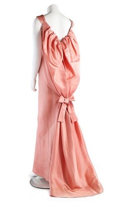 Lot 233 - A Balenciaga couture pink slubbed satin...