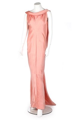 Lot 233 - A Balenciaga couture pink slubbed satin...
