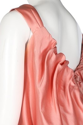 Lot 233 - A Balenciaga couture pink slubbed satin...