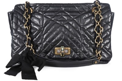 Lot 40 - Louise Wilson's Lanvin quilted black leather...